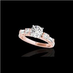 2.5 ctw Certified Diamond Pave Solitaire Ring 10K Rose Gold