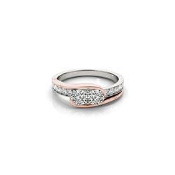 1.45 ctw Certified VS/SI Diamond 2 Stone Ring 18K White & Rose Gold