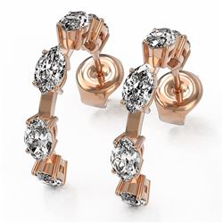 3.5 Ctw Marquise Cut Diamond Designer Earrings 18K Rose Gold