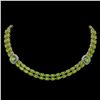 Image 1 : 38.37 ctw Peridot & Diamond Necklace 14K Yellow Gold