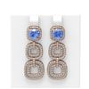 Image 1 : 7.02 ctw Tanzanite & Diamond Earrings 18K Rose Gold