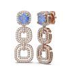 Image 2 : 7.02 ctw Tanzanite & Diamond Earrings 18K Rose Gold