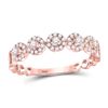 Image 1 : 10kt Rose Gold Round Diamond Halo Stackable Band Ring 1/3 Cttw