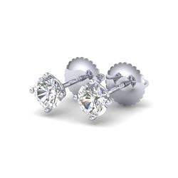 0.65 ctw VS/SI Diamond Solitaire Art Deco Stud Earrings 18K White Gold