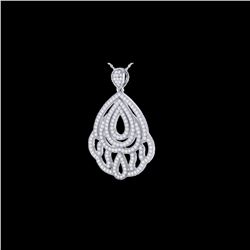 1.50 ctw Micro Pave VS/SI Diamond Necklace 18K White Gold