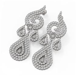 13 ctw Pear Diamond Designer Earrings 18K White Gold