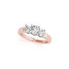 Image 2 : 2 ctw Certified VS/SI Diamond 3 Stone Ring 18K Rose Gold