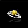 Image 1 : 1.75 ctw Certified SI/I Fancy Intense Yellow Diamond Ring 10K White Gold