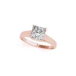 0.75 ctw Certified VS/SI Princess Diamond Ring 18K Rose Gold