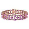 Image 1 : 12.7 ctw Amethyst & Diamond Row Bracelet 10K Rose Gold