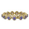 Image 2 : 38.1 ctw Tanzanite & Diamond Victorian Bracelet 14K Yellow Gold