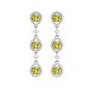 Image 1 : 5.11 ctw Fancy Yellow SI Diamond Earrings 18K White Gold