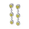 Image 2 : 5.11 ctw Fancy Yellow SI Diamond Earrings 18K White Gold