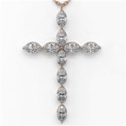 2 ctw Marquise Diamond Designer Cross Necklace 18K Rose Gold