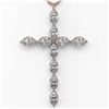 Image 1 : 2 ctw Marquise Diamond Designer Cross Necklace 18K Rose Gold