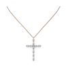 Image 2 : 2 ctw Marquise Diamond Designer Cross Necklace 18K Rose Gold