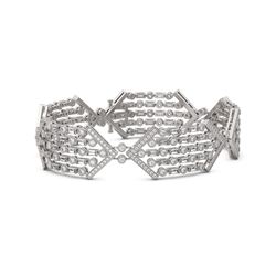 13 ctw Mixed Cut Diamond Designer Bracelet 18K White Gold