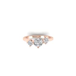 1.25 ctw Certified VS/SI Diamond Solitaire 3 Stone Ring 18K Rose Gold