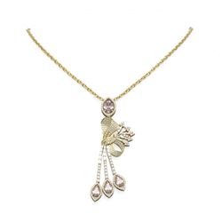 8.39 ctw Morganite & Diamond Necklace 18K Yellow Gold