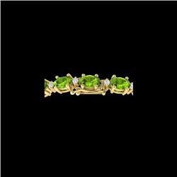 13 ctw Peridot & VS/SI Diamond Eternity Bracelet Yellow 10K Yellow Gold