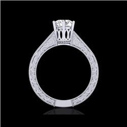 1 ctw VS/SI Diamond Solitaire Art Deco Ring 18K White Gold
