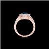Image 2 : 1.5 ctw SI Certified Fancy Blue Diamond Solitaire Halo Ring 10K Rose Gold