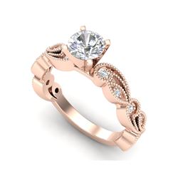 1.01 ctw VS/SI Diamond Solitaire Art Deco Ring 18K Rose Gold