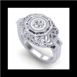 0.75 ctw VS/SI Diamond Art Deco Ring 18K White Gold