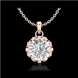 1.14 ctw VS/SI Diamond Solitaire Art Deco Stud Necklace 18K Rose Gold
