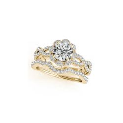 1.93 ctw Certified VS/SI Diamond 2pc Wedding Set Halo 14K Yellow Gold