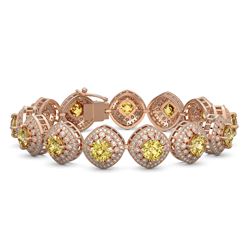 28.35 ctw Canary Citrine & Diamond Victorian Bracelet 14K Rose Gold