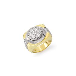 1.50 ctw Certified VS/SI Diamond Men's Ring 10K 2-Tone Gold
