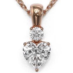 0.6 ctw Heart Diamond Designer Necklace 18K Rose Gold