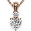 Image 1 : 0.6 ctw Heart Diamond Designer Necklace 18K Rose Gold