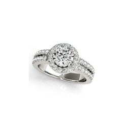 0.85 ctw Certified VS/SI Diamond Halo Ring 18K White Gold