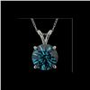Image 1 : 2.04 ctw Certified Intense Blue Diamond Necklace 10K White Gold