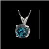 Image 2 : 2.04 ctw Certified Intense Blue Diamond Necklace 10K White Gold