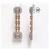 Image 2 : 10.92 ctw Morganite & Diamond Earrings 14K Rose Gold