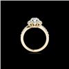 Image 2 : 2 ctw Certified Diamond Solitaire Halo Ring 10K Yellow Gold