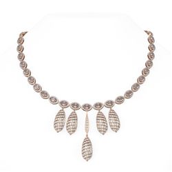 42.24 ctw Morganite & Diamond Necklace 18K Rose Gold