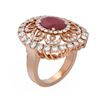Image 1 : 6.41 ctw Ruby & Diamond Ring 18K Rose Gold