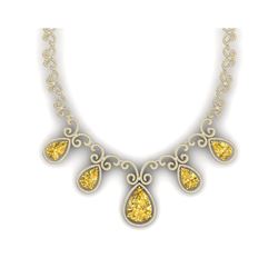 36.1 ctw Canary Citrine & VS Diamond Necklace 18K Yellow Gold