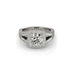 1.65 ctw Certified VS/SI Diamond Halo Ring 18K White Gold