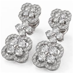 3 ctw Diamond Designer Earrings 18K White Gold
