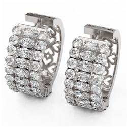 10.92 ctw Oval Cut Diamond Designer Earrings 18K White Gold