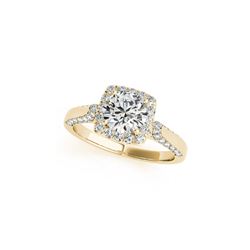 1.35 ctw Certified VS/SI Diamond Halo Ring 18K Yellow Gold