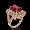 Image 2 : 7.11 ctw Certified Ruby & Diamond Victorian Ring 14K Rose Gold