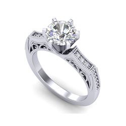 1.51 ctw VS/SI Diamond Solitaire Art Deco Ring 18K White Gold