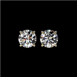 1.91 ctw Certified Quality Diamond Stud Earrings 10K Yellow Gold