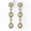 Image 2 : 2.5 ctw Mix Cut Diamonds Designer Earrings 18K Yellow Gold